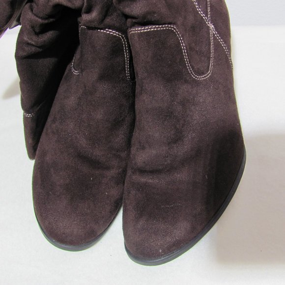 George Brown Faux Suede Slouch Boots - Picture 7 of 13